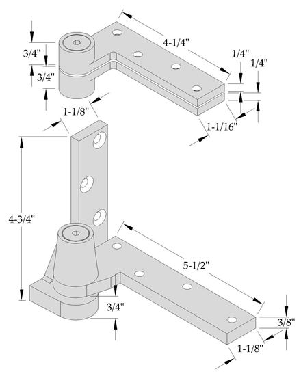 Abh Offset Pivot Set Left Hand Heavy Duty Needle Bearings 3 4